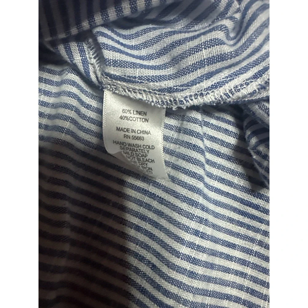 Jones and CO Womans Striped White and BluenUtility Jacket in 3x - Picture 3 of 6